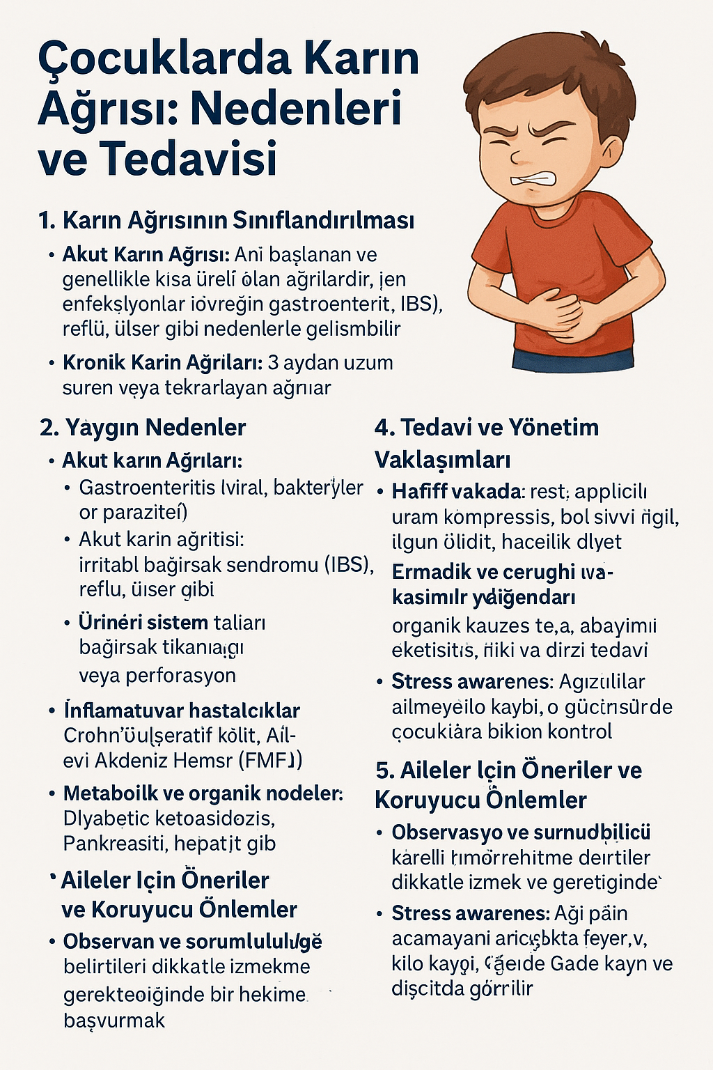 Çocuklarda Karın Ağrısı: Nedenleri ve Tedavisi